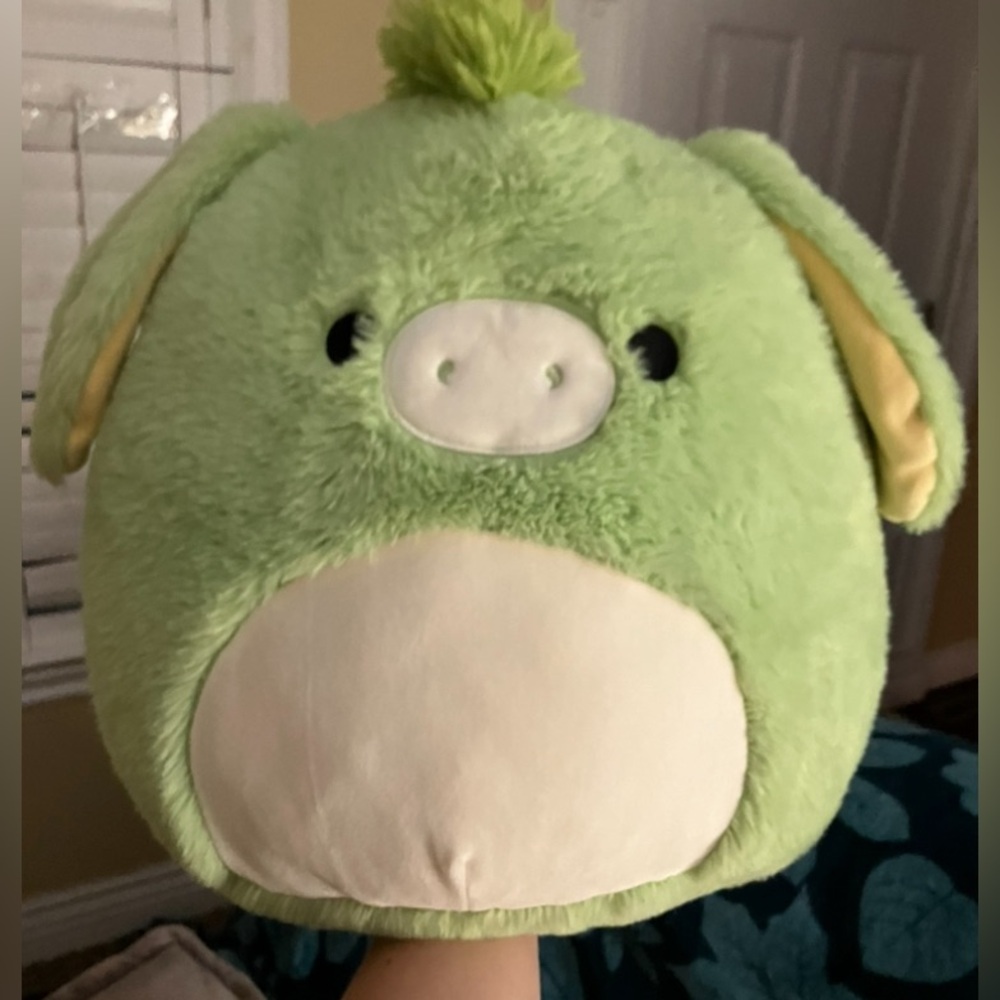 Squishmallows Fuzz-A-Mallows Juniper The Donkey, Large, Green